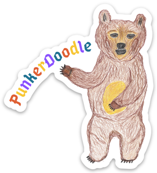 PunkerDoodle® Bear Mascot Magnet JJ PunkerDoodleLife.com