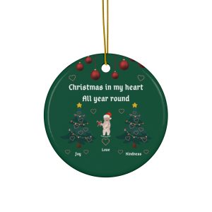 Christmas in My Heart All Year Round PunkerDoodle® Holiday Ornament - Joy Love Kindness