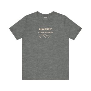 HAPPY STATE OF MIND t-shirt in deep heather gray - positive mindset apparel by PunkerDoodle