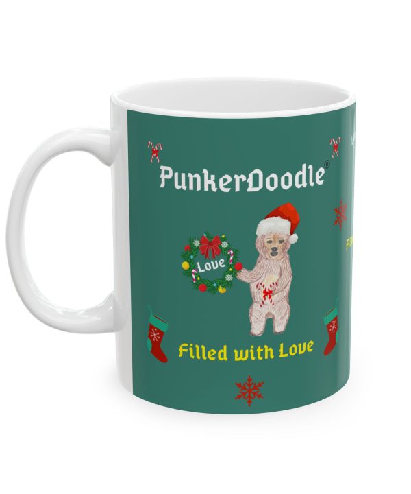 PunkerDoodle® " Filled with Love" Ceramic Holiday Mug, (11oz, 15oz)