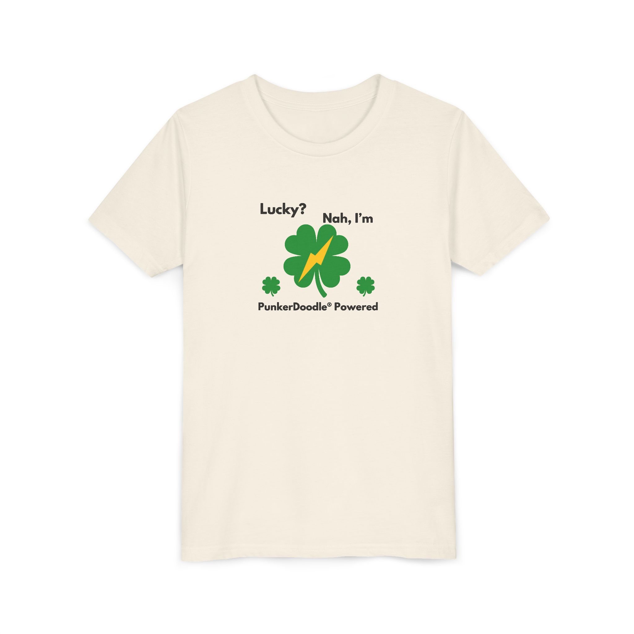 Lucky? Nah, I'm PunkerDoodle® Powered Kids Tee - Image 3