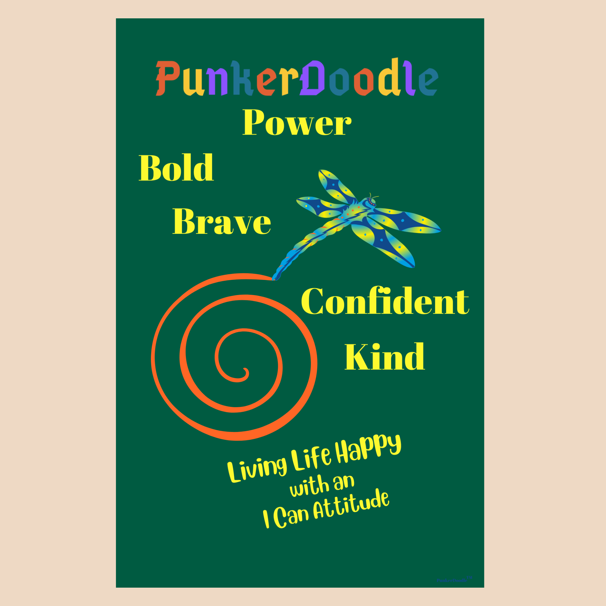 PunkerDoodle_Power_Poster_Bold_Brave_Confident_Kind_Wall_Art