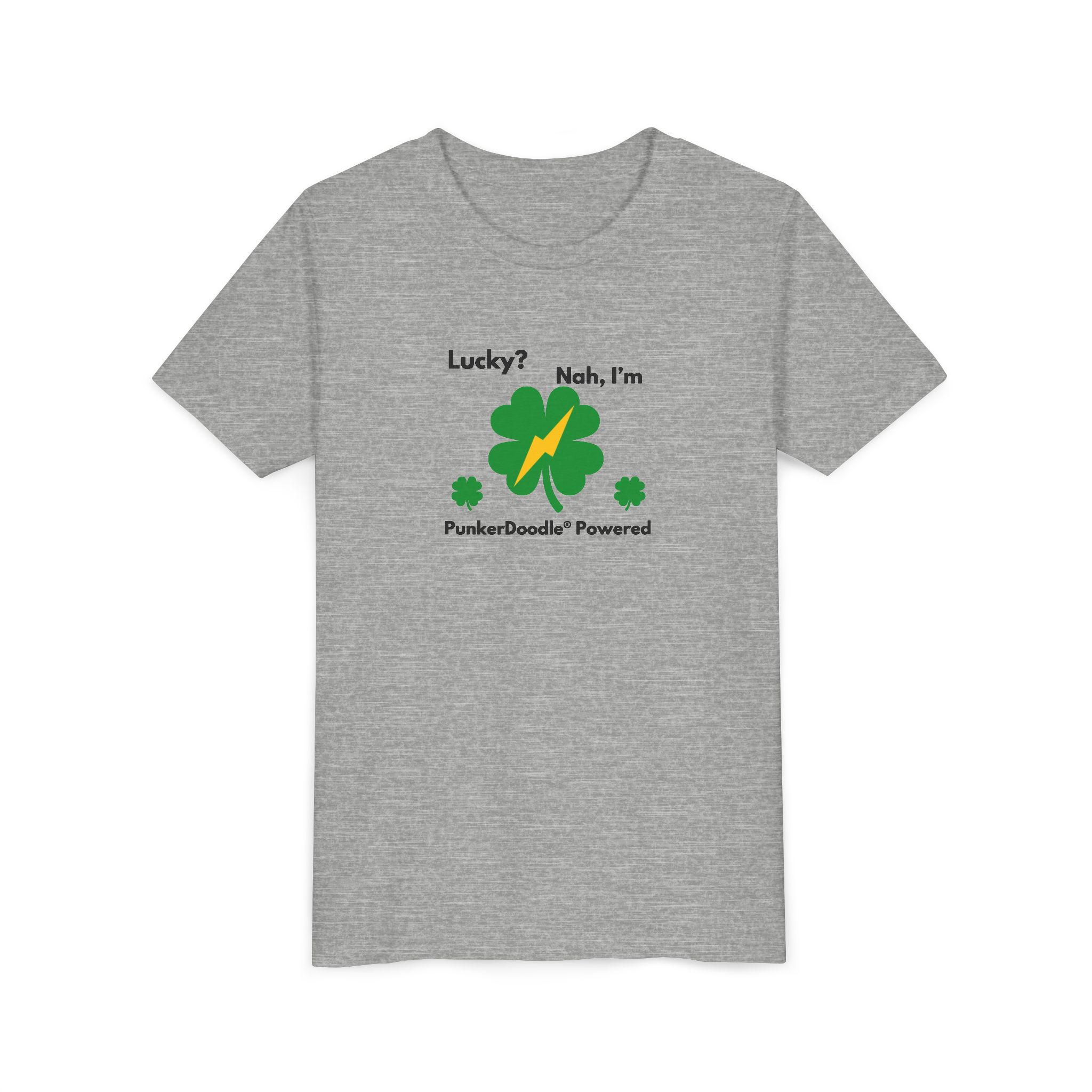 Lucky? Nah, I'm PunkerDoodle® Powered Kids Tee - Image 5